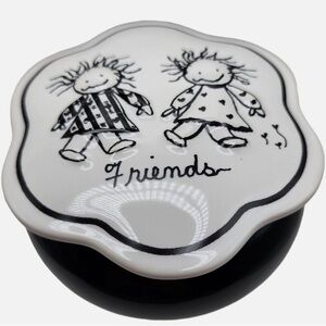 Friends Keepsake Trinket Box by Children of the Inner Light Round W/Lid Enesco
